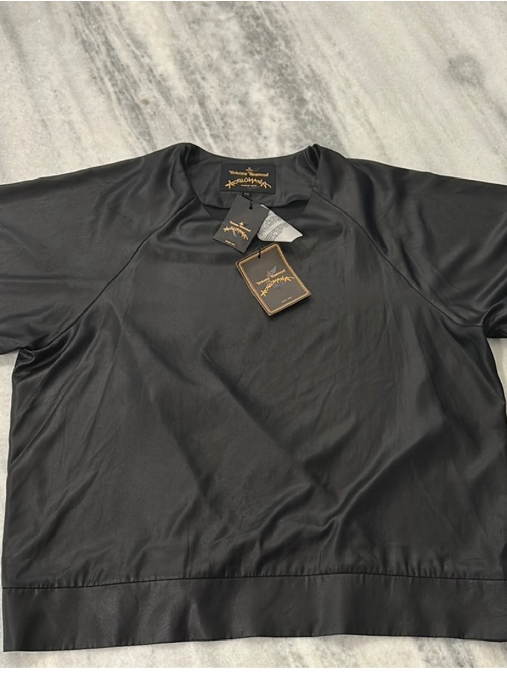 NWT Vivienne Westwood Anglomania Bloom Blouse sz 44 in Black